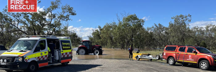 An image relating to the news item Fire and Rescue (FRNSW) marathon floodwater rescue - Wee Waa