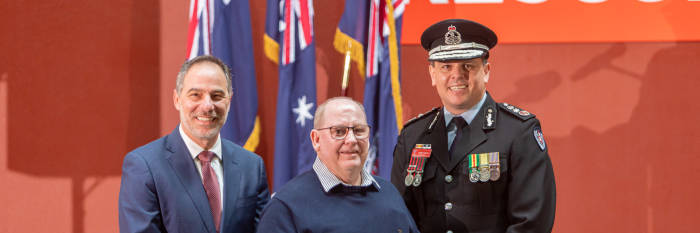 An image relating to the news item Purtill Group recognised for supporting FRNSW - adding photograph (Mr Purtill with Minister Dib and Commissioner Fewtrell)