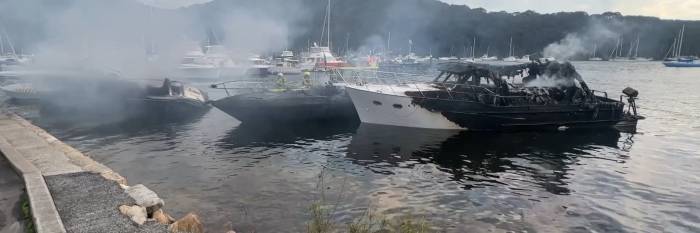 An image relating to the news item Firefighters investigating cause of boat fires - Video