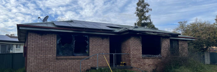 An image relating to the news item Confirmed fatality from a housefire in regional NSW