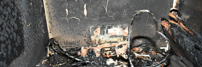 An image relating to the news item Overloaded Power boards cause unit fire