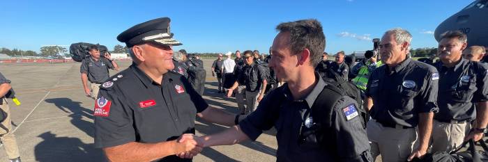 An image relating to the news item Fire and Rescue NSW firefighters reunited with their families following Türkiye earthquake mission