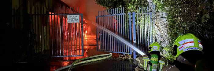 An image relating to the news item Firefighters battle building inferno on the NSW/QLD border 