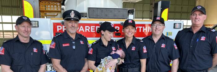 An image relating to the news item Fire and Rescue NSW firefighters deliver own baby in fast food restaurant carpark