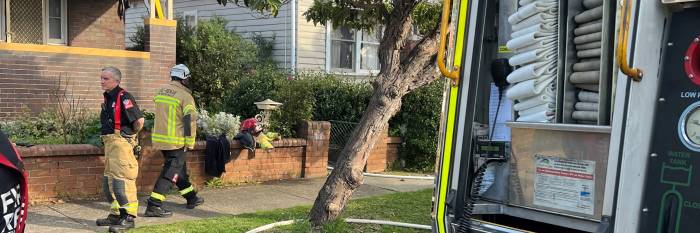 An image relating to the news item Firefighters rescue person from house fire