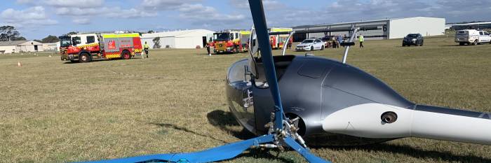 An image relating to the news item Two people survive helicopter crash at aerodrome 