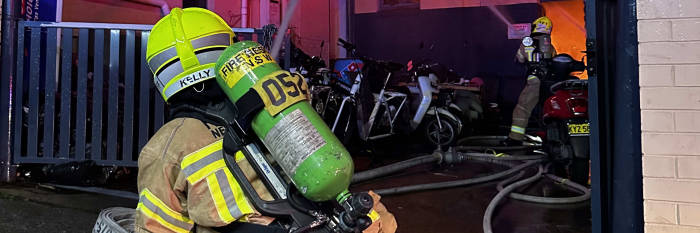 An image relating to the news item Fire and Rescue NSW battles e-bike factory fire in Sydney’s inner west