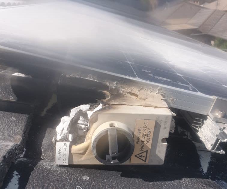 An image relating to the news item Solar Panel Fire 