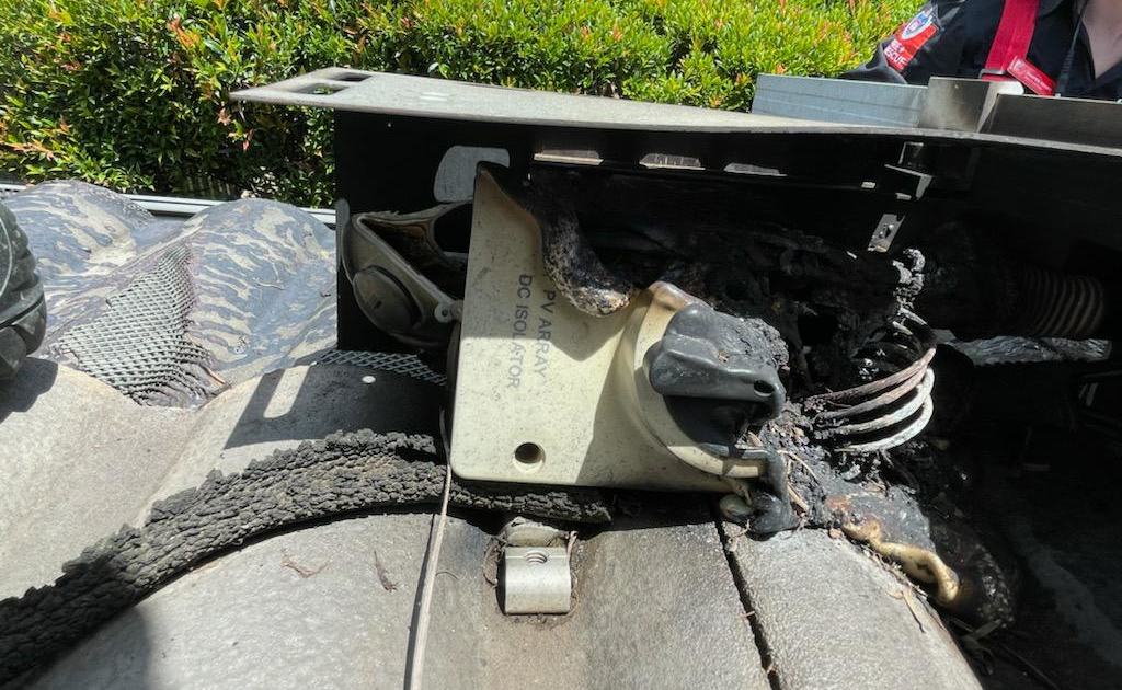 An image relating to the news item Solar Panel Fire