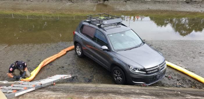 An image relating to the news item Car into stormwater drain