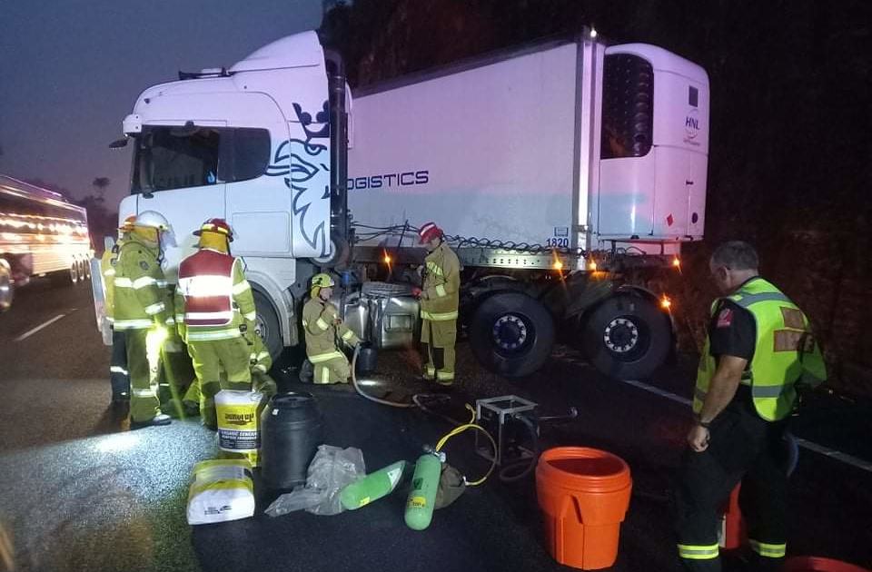 An image relating to the news item M1 Truck Diesel Spill