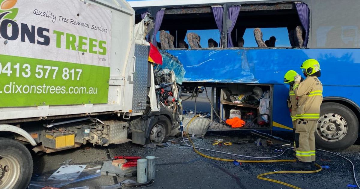 An image relating to the news item Truck and Bus Crash
