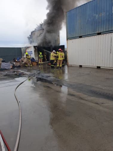 An image relating to the news item Shipping Container Fire