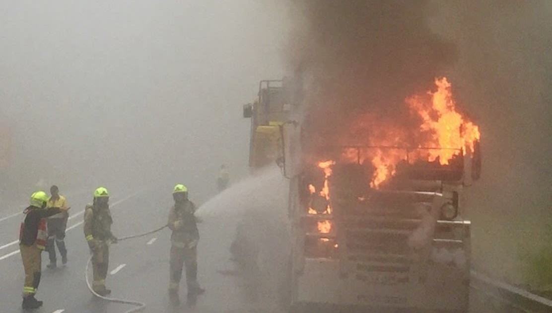 An image relating to the news item Fire destroys semi-trailer 