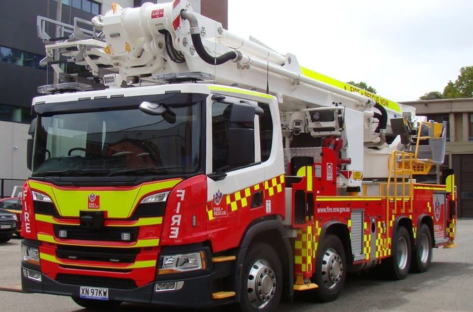 An image relating to the news item Minister unveiling $2.3 Bronto firefighting truck