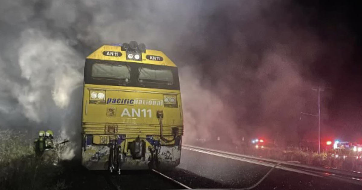 An image relating to the news item Freight Train Fire