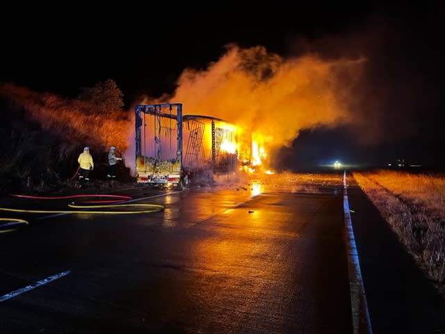 An image relating to the news item B-Double Fire