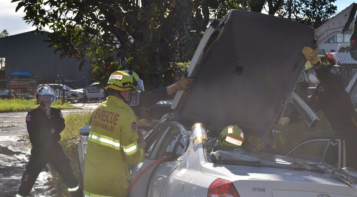 An image relating to the news item Fire and Rescue NSW crews prepare for Road Crash Rescue Challenge