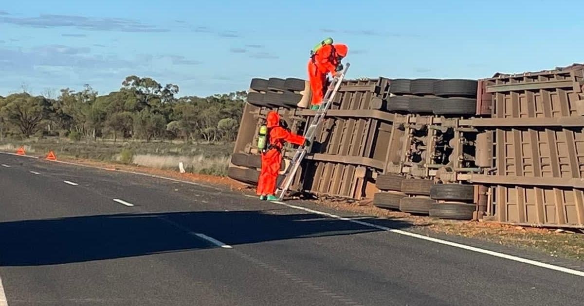 An image relating to the news item B-double roll-over