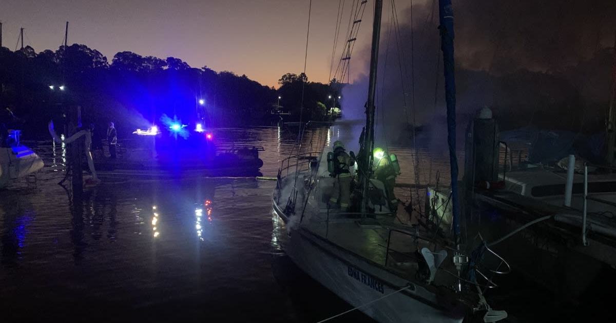 An image relating to the news item Fire crews douse yacht fire
