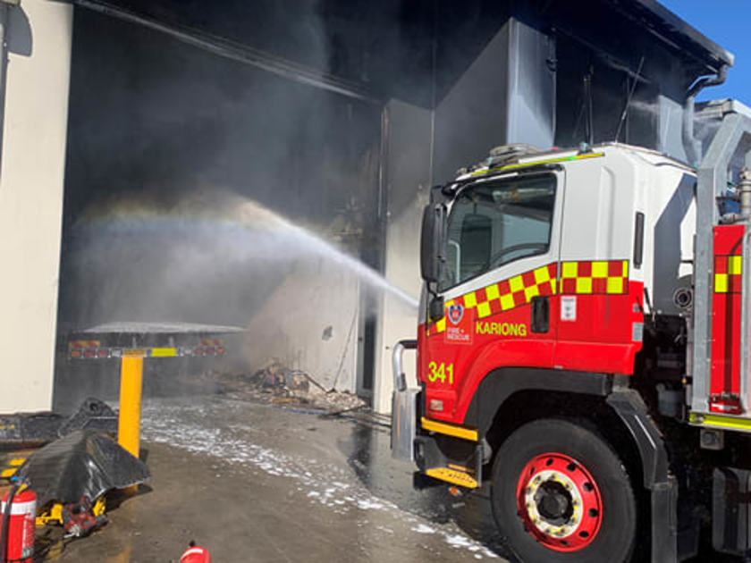 An image relating to the news item People evacuated as FRNSW crews battle factory fire