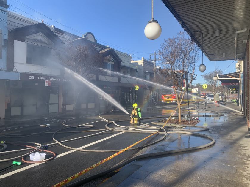 An image relating to the news item FRNSW crews battle residential building fire