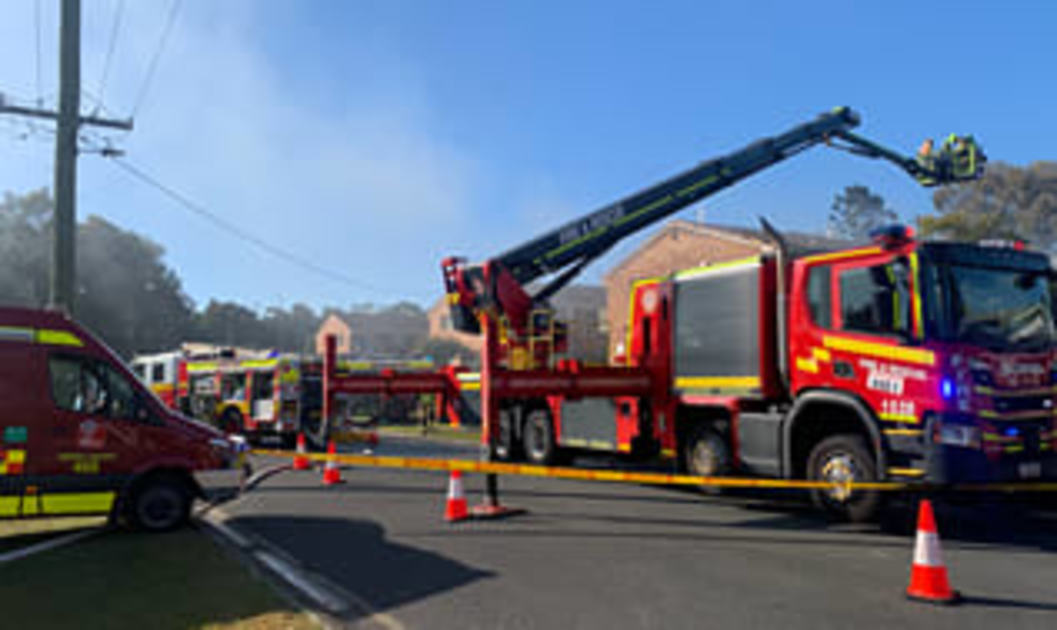 An image relating to the news item FRNSW crews prevent unit fire from spreading