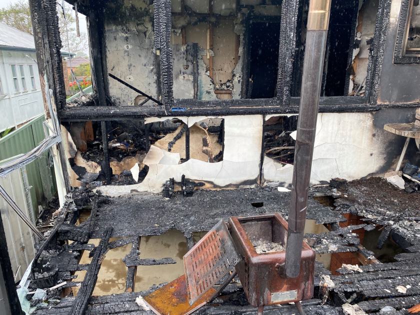 An image relating to the news item Partial collapse during house fire