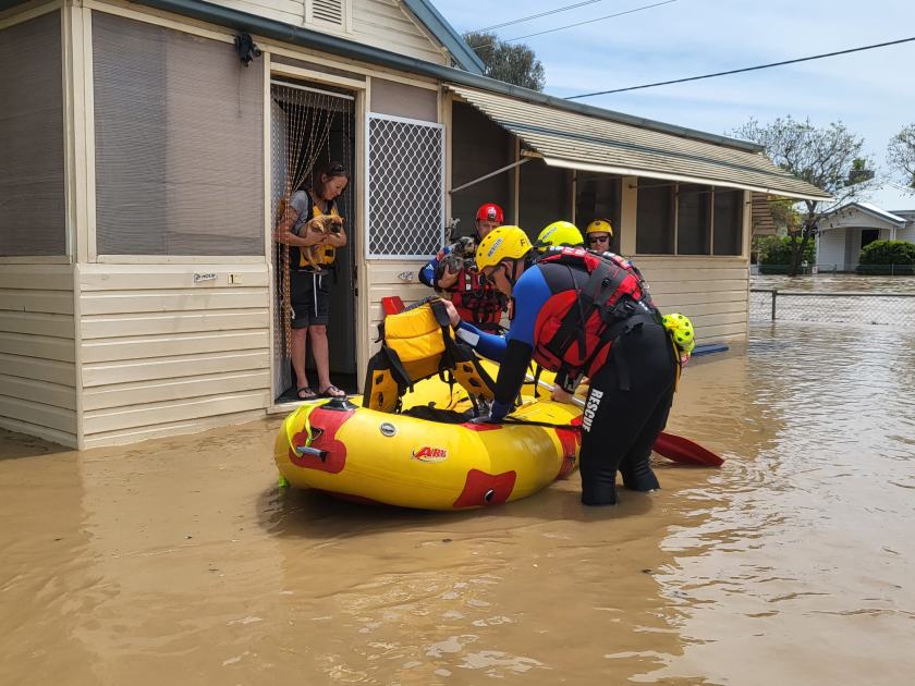 An image relating to the news item Firefighters help evacuate locals as floodwaters hit north-eastern NSW
