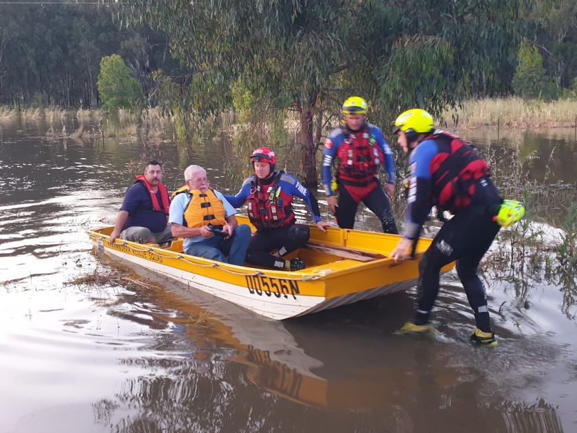 An image relating to the news item FRNSW rescues driver from car on flooded highway - VIDEO