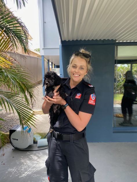An image relating to the news item FRNSW plucks puppy out of a tight squeeze - VIDEO