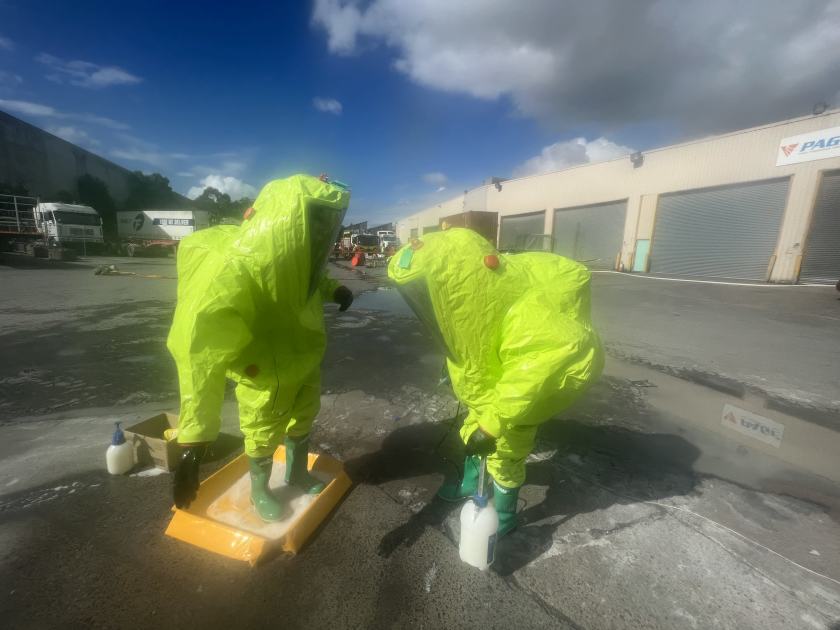 An image relating to the news item Major Fire and Rescue NSW operation continues after chemical spill - VIDEO