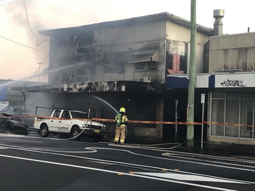An image relating to the news item Fire destroys two-storey building