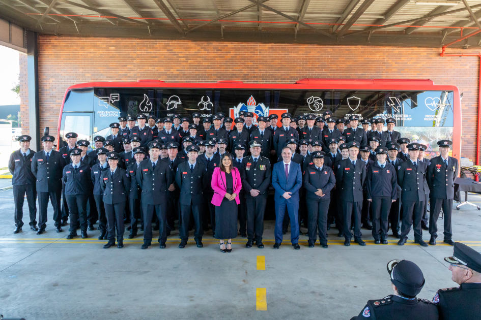 An image relating to the news item GRADUATION DAY FOR MORE THAN
250 NEW FIRE AND RESCUE NSW FIREFIGHTERS