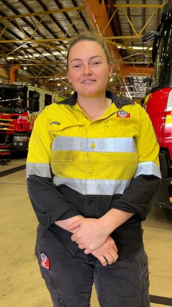 An image relating to the news item Fire and Rescue NSW (FRNSW) mechanic saves heavily pregnant woman during car fire in Eastern Distributor
