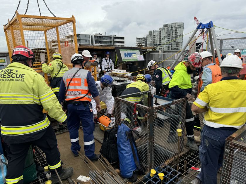 An image relating to the news item VISION ALERT - Man rescued from building site after fall