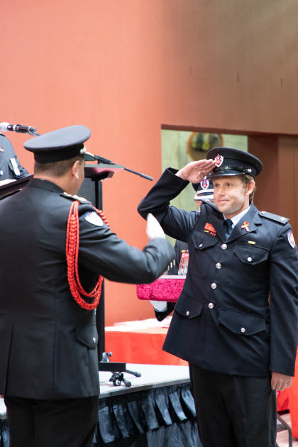 An image relating to the news item Firefighters honoured for heroic actions on St Florian