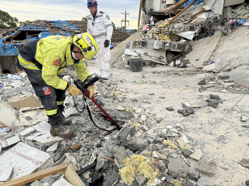 An image relating to the news item Fire and Rescue NSW hands collapse site over to NSW Police for investigation phase - VIDEO