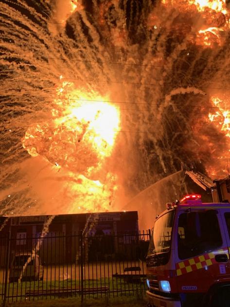 An image relating to the news item Huge fireball destroys waste facility as firefighters battle inferno
