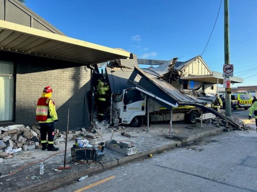 An image relating to the news item Small truck crashes into house