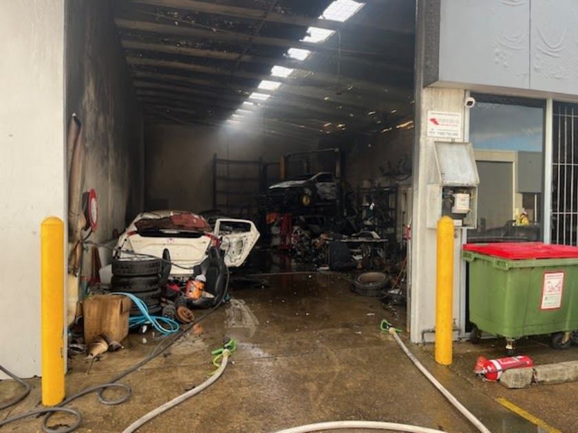 An image relating to the news item Automotive workshop up in flames