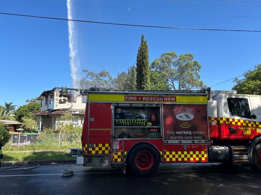 An image relating to the news item Firefighters battle intense house blaze