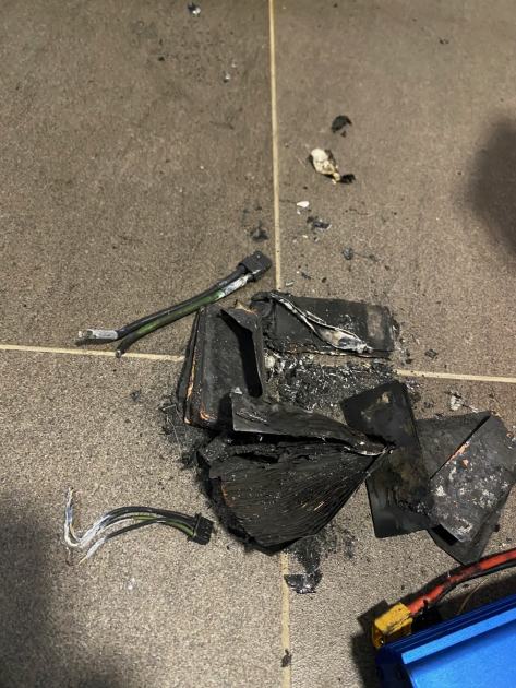 An image relating to the news item Close call for resident as Lithium-ion battery sparks unit fire