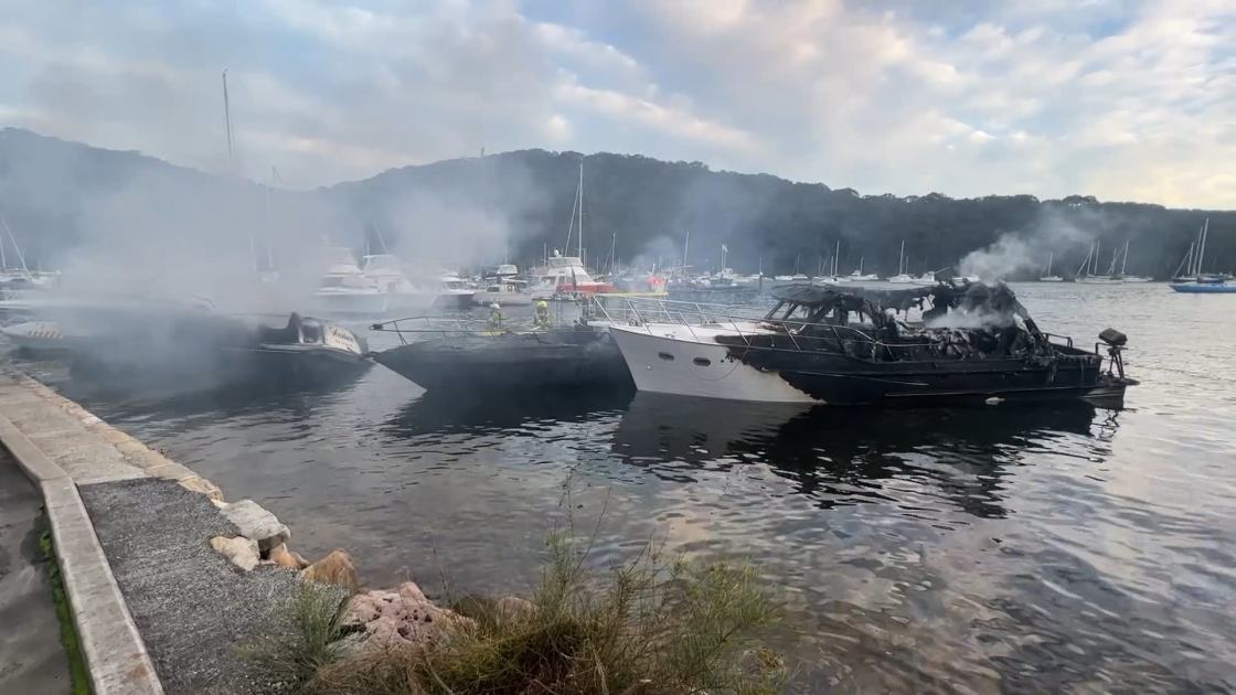 An image relating to the news item Firefighters investigating cause of boat fires - Video