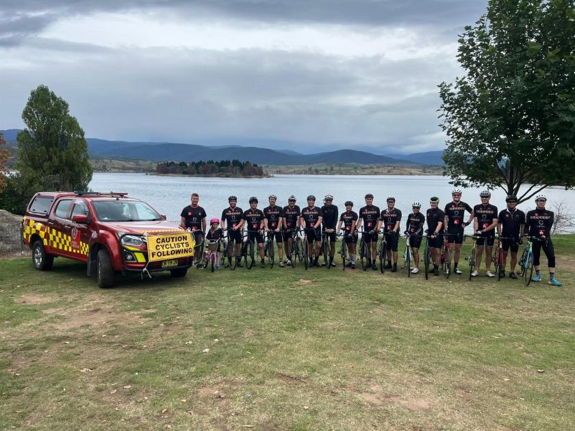 An image relating to the news item Firefighters ride to raise money for burns victims