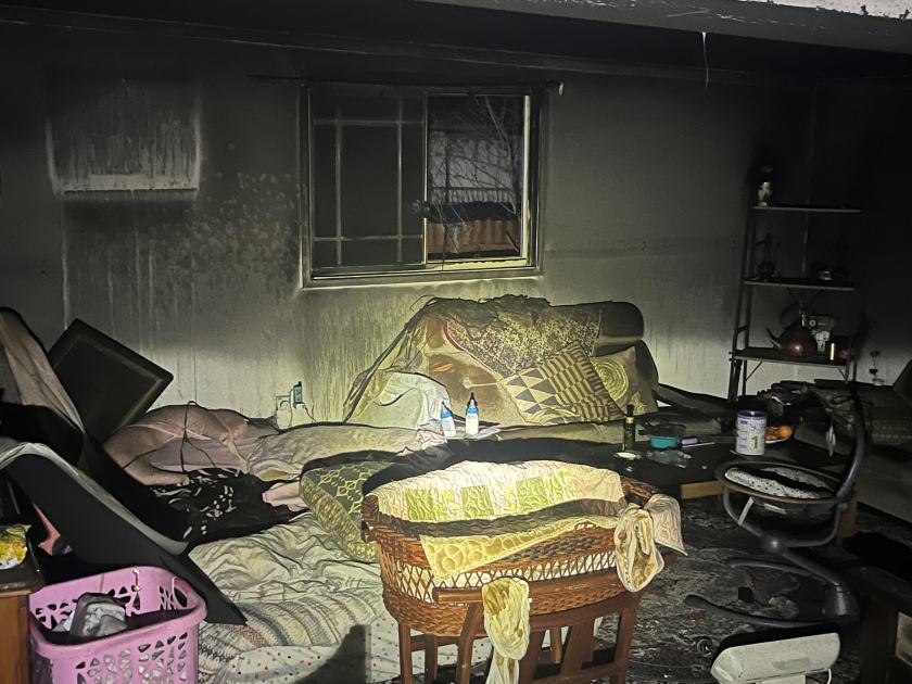An image relating to the news item Family of five, including newborn baby, escapes house fire sparked by heater