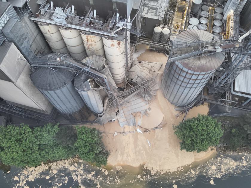 An image relating to the news item Firefighters utilise new drone capability to monitor silo incident