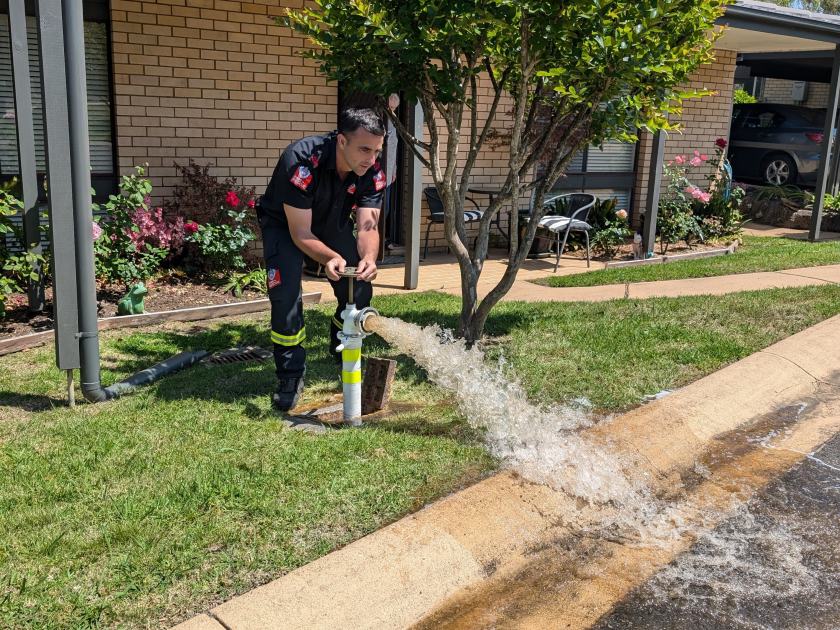 An image relating to the news item Firefighters conduct safety blitz of retirement village to protect seniors