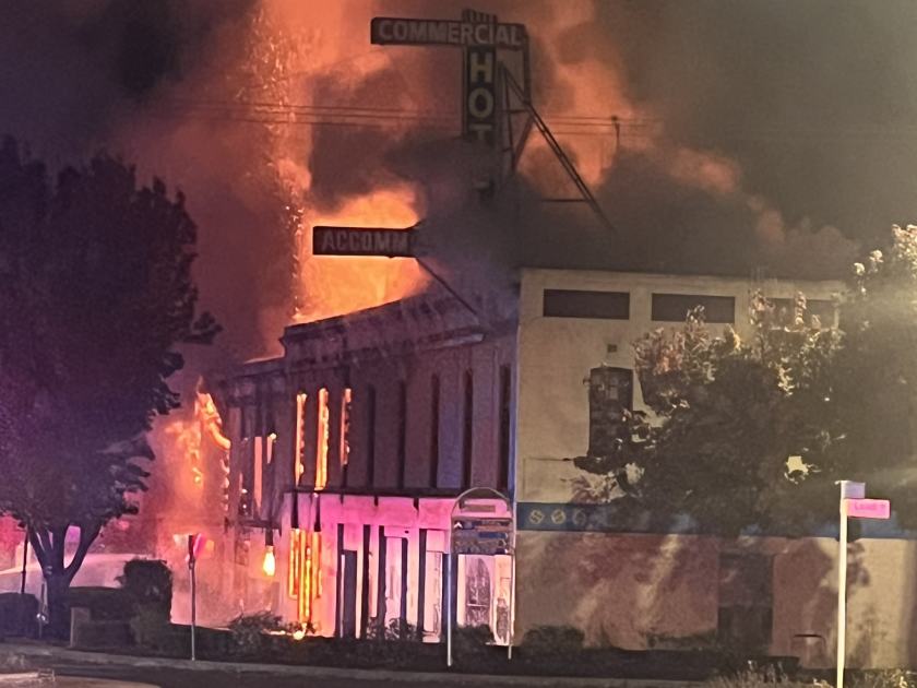 An image relating to the news item Iconic Hotel Destroyed in major fire - VIDEO