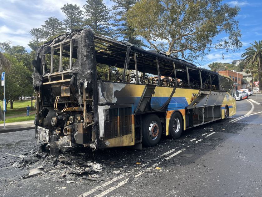 An image relating to the news item Thirty-three children evacuated safely from bus fire
